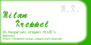 milan kreppel business card